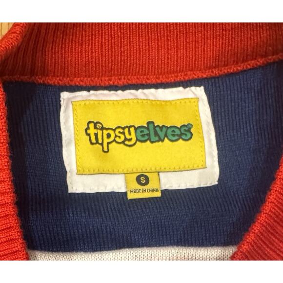 NWT Tipsy Elves Men’s Small Fake Trees Ugly Christmas Sweater Donald Trump - Picture 3 of 9